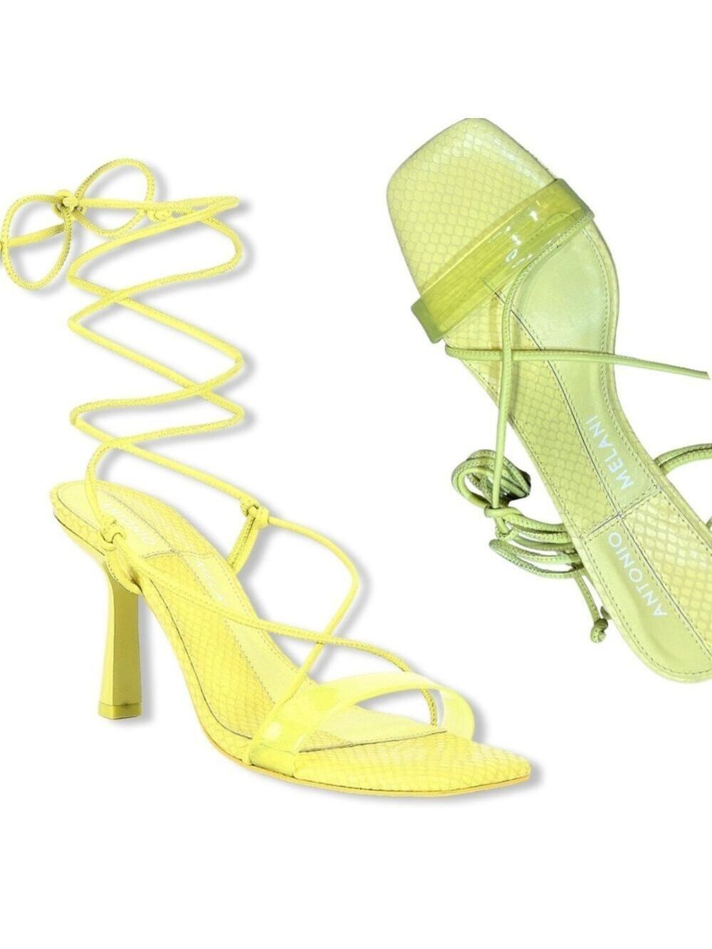 NWOB $110 Barden Ankle Tie Sandal by Antonio Melani  - Chartreuse